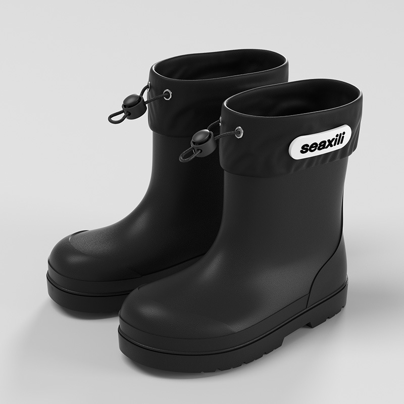 Children's Rain Boots Export Cross-Border Export Non-Slip Soft Sole Lightweight Kidsren's Male and Female Baby Mid-Calf Rain Boots Toddler Water Shoes