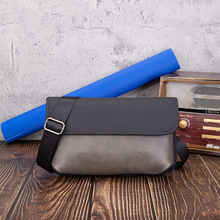 新款斜挎包时尚男士小挎包 韩版皮质男包虎头包横款单肩包潮男包