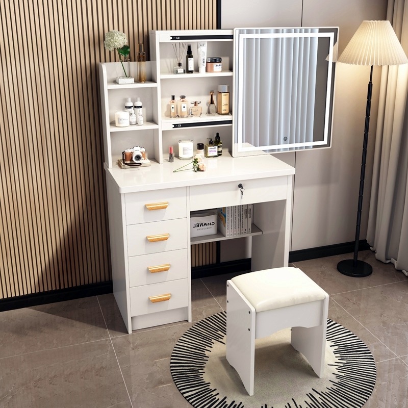 Tocador Mesa 918 dormitorio pequeño apartamento de almacenamiento mesa de maquillaje con luces Comercio exterior transfronterizo