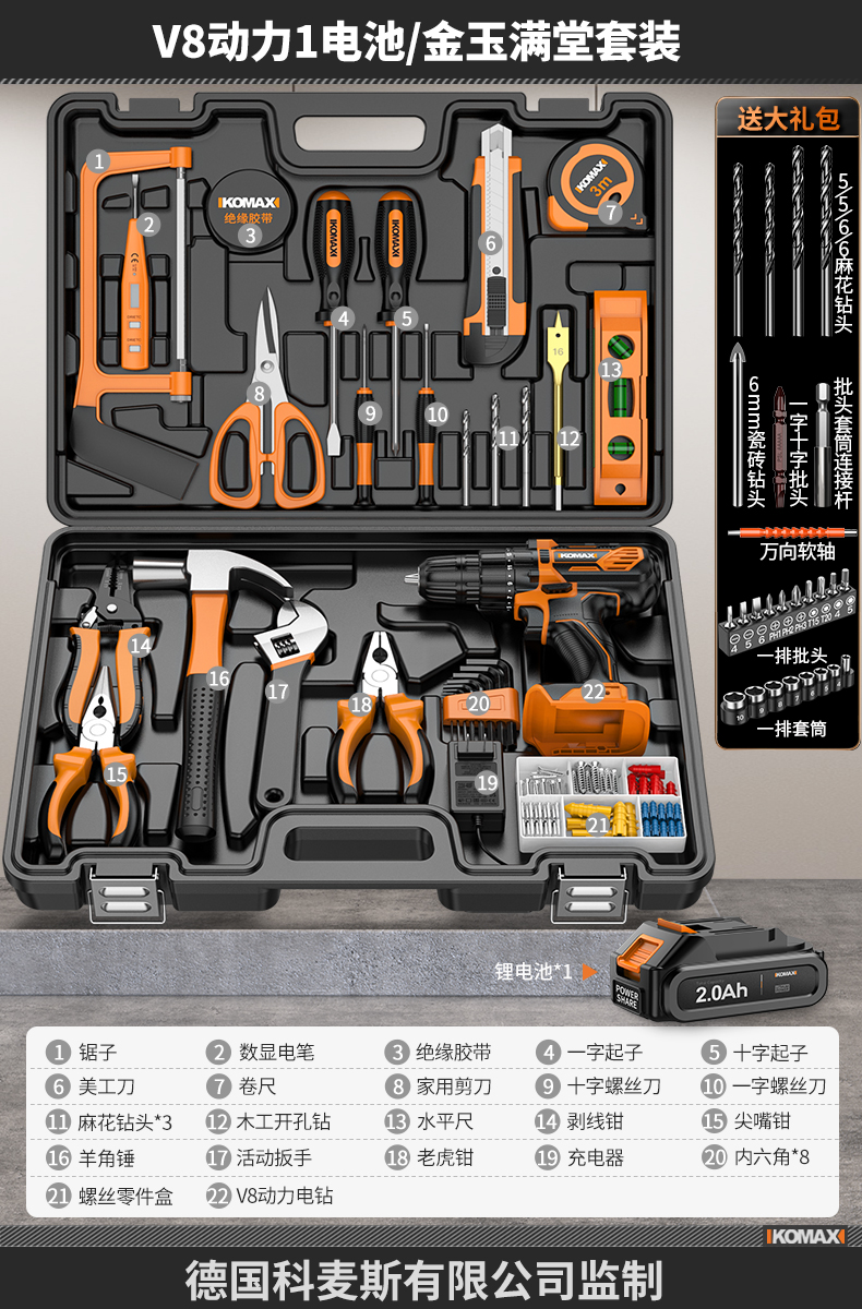 Juego de herramientas Caja de herramientas para el hogar Reparación de hardware multifuncional