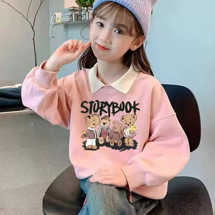 春季翻领POLO衫男女童春装上衣时尚休闲百搭新款儿童卫衣童装批发