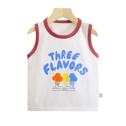 Boys 'cotton vest summer children's clothing children's children's sleeveless T-shirt thin boys' summer Western-style T-shirt