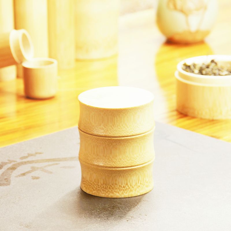 ポータブル茶葉缶密封缶旅行元生態竹製貯蔵缶茶缶彫刻茶桶特色竹工芸品|undefined