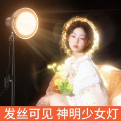 神明少女 サンライト フォトライト 撮影用ライト ヘアライト ライブ配信 美肌 ライブ配信 無段階調光 ポータブル