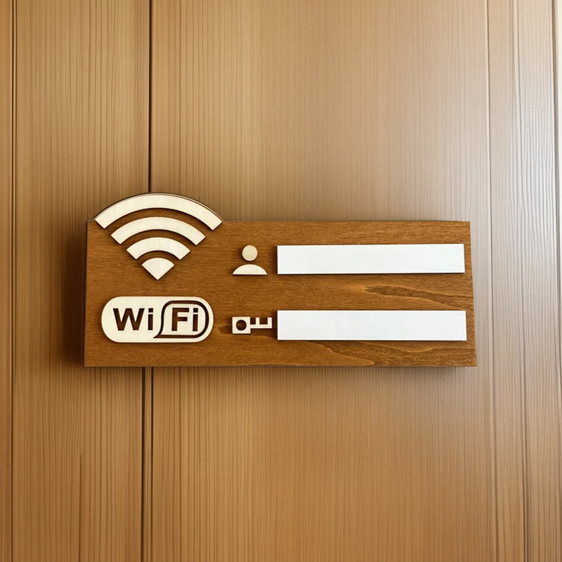 木製WIF提示札手書き標識暖かい注意木牌WIFIパスワード公示壁看板スポット|undefined