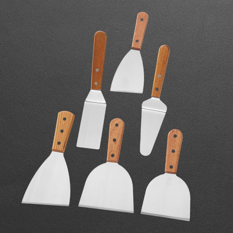 Acero inoxidable cocina pala teppanyaki herramienta hogar filete freír pala elástica hotel restaurante suministros de cocina