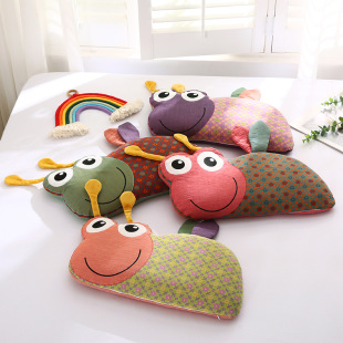 Cartoon Snail Cute Cotton Sweat Absorbing Breathable Buckwheat Pillow for Children and Students Detachable and Washable Pillow Core for Hair