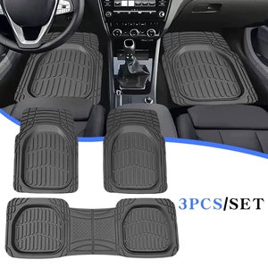 Cross-border car anti-skid wear-resistant car main driving protection mat rubber three-piece car four-season universal foot mat
