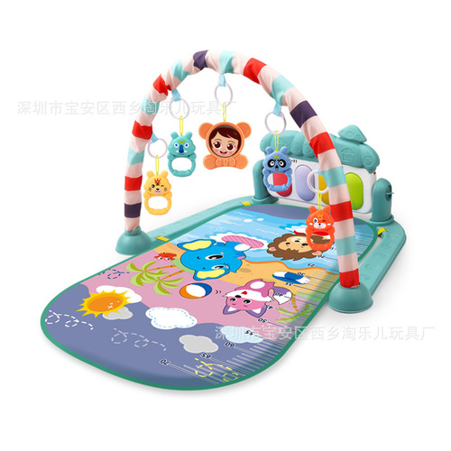 Cross-border baby foot piano fitness frame toy 0-1 year old baby newborn piano game mat crawling mat wholesale