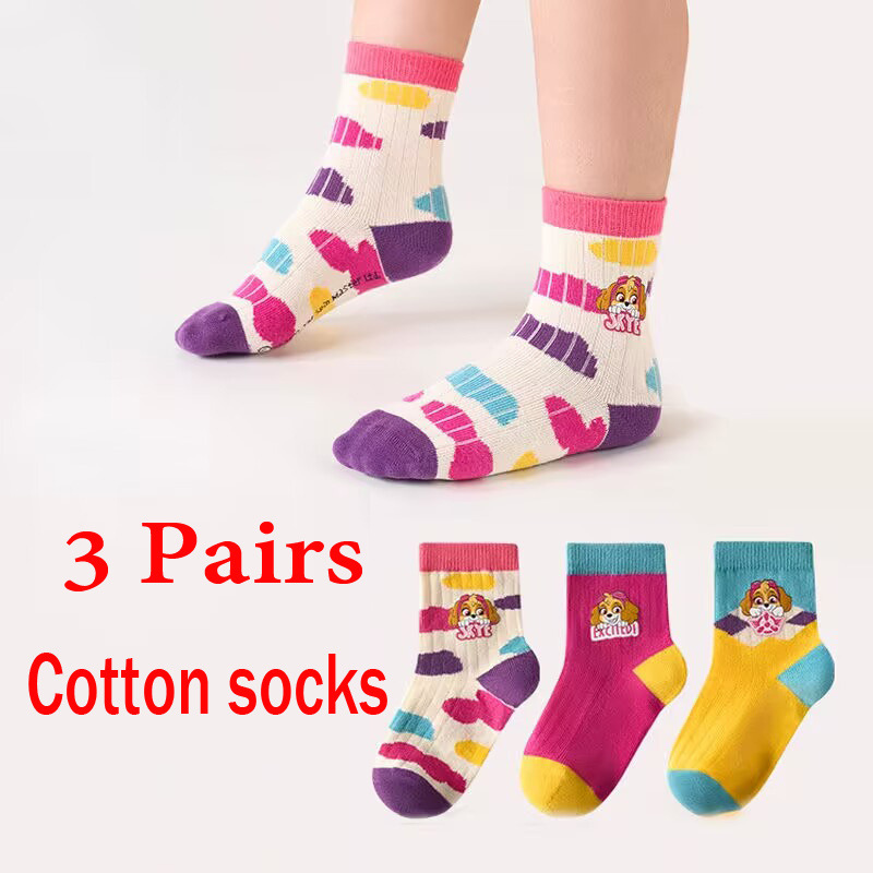 Children's Socks Cartoon Paw Patrol Girls Socks Spring and Autumn Mid-Tube Socks Cotton Cute Children's Socks Size Years