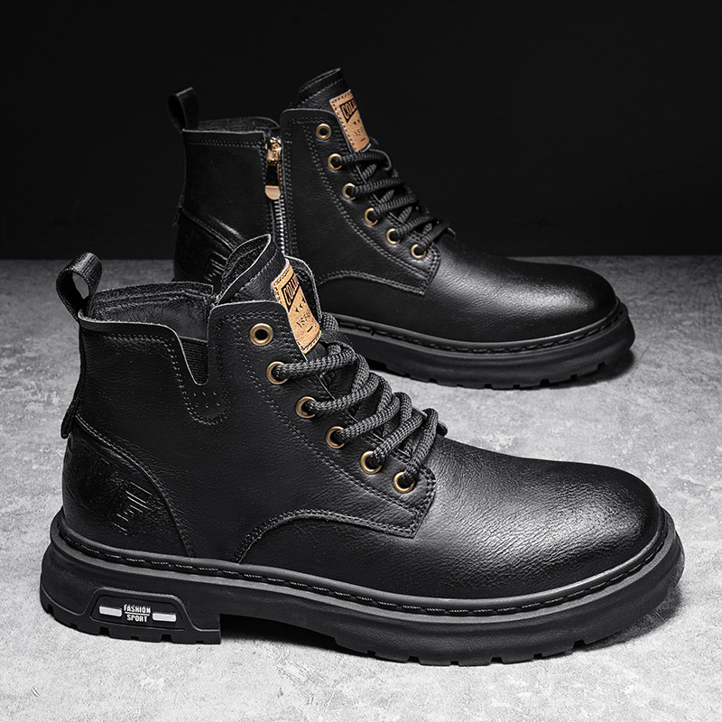 Hombre 2026 primavera Bota Martin hombre zapatos de trabajo zapatos de cuero de alto rendimiento zapatos antideslizantes gruesos zapatos de marea
