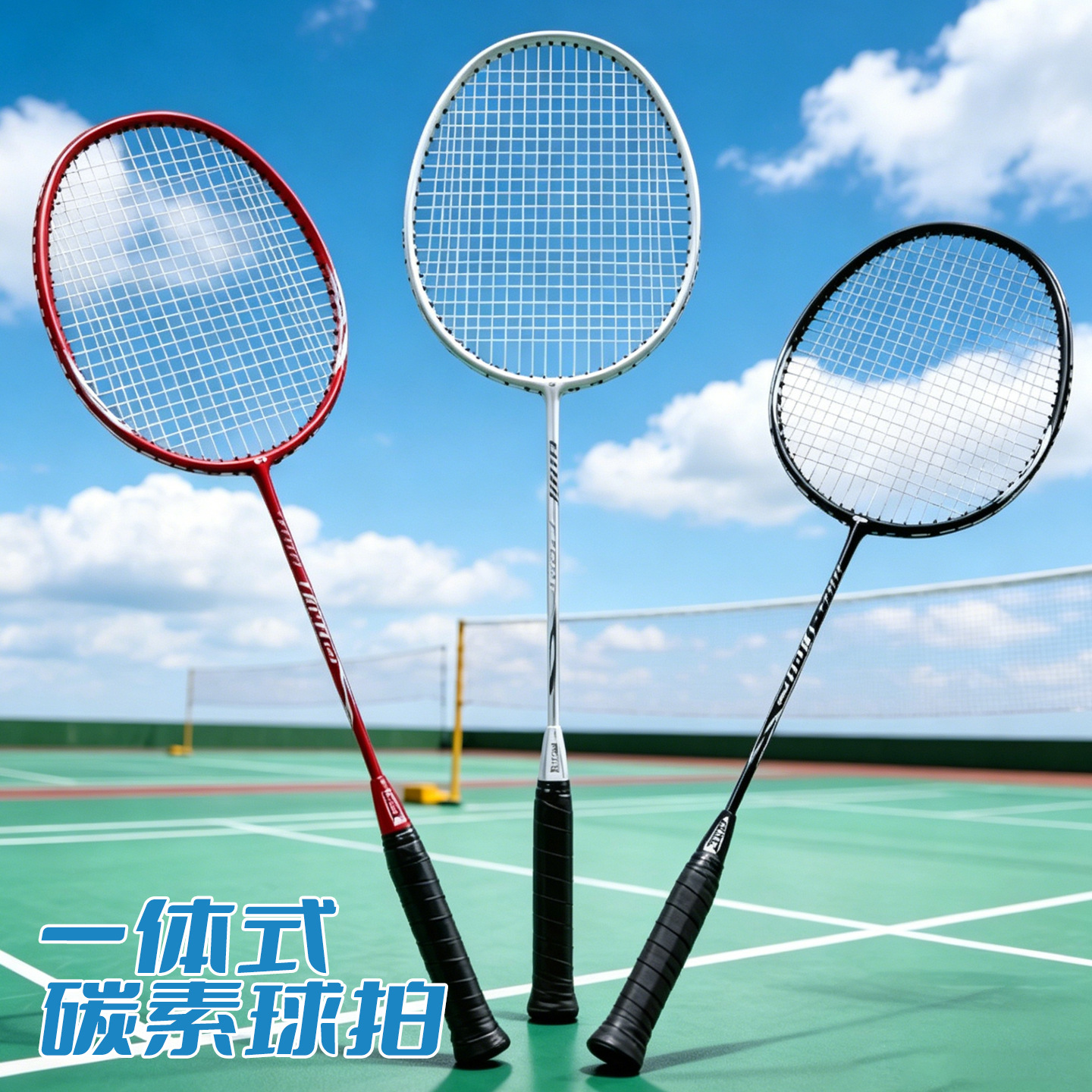 Aluminum-carbon composite badminton racket, suitable for both male and female students, for campus training and competitions, and for beginners and adults. Single racket
