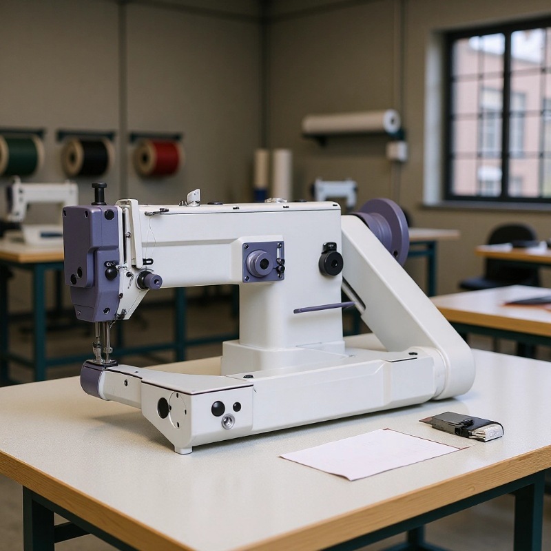 曲折缝弯臂工业用缝纫机｜单压脚小梭｜4点曲臂小嘴人字车