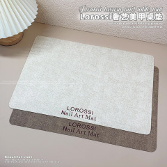 ネイルアートの手の枕のマットの白い撮影の道具の皮質のテーブルのマットの両面の汚れに強くて耐摩耗性の防水の茶色のネイルアートの専用です。