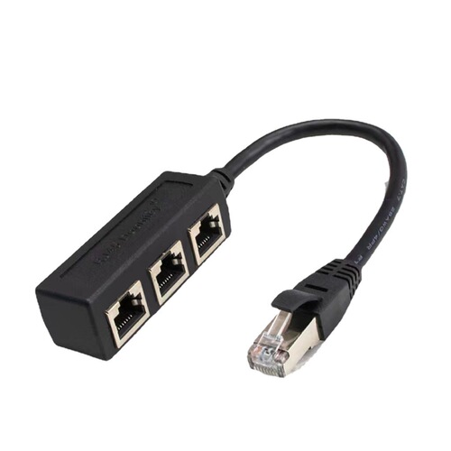 RJ45 Ethernet Cable Adapter Splitter 1 Male to 3 Female Ports LAN Network RJ45 One-to-Three Extension Cable