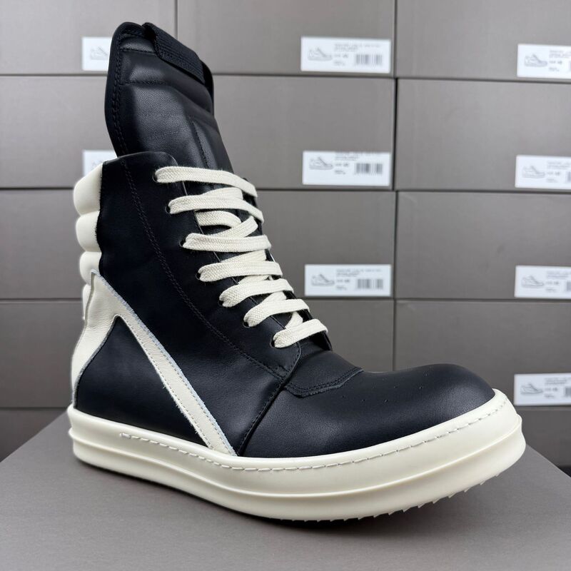 Ro Shoes Genuine Leather Classic Inverted Triangle High-Top Boots Unisex Casual Sneakers Factory Direct Wholesale