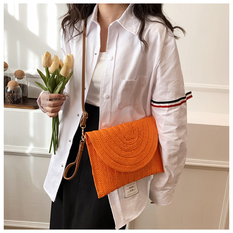 Solid Color Pattern Spring&Summer Season Women's Small Spring&summer Straw Vacation Straw Bag