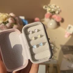 夏季爆款多巴胺豆豆耳钉彩色冰透森系耳环可爱小巧百搭耳饰批发