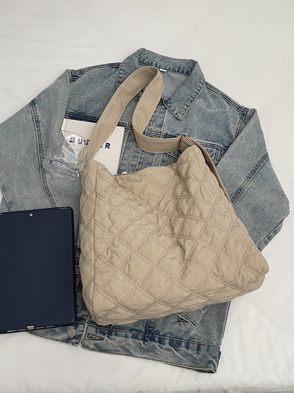 Bolso bandolera de algodón Lingge para niñas 2024 comercio exterior nuevo bolso de temperamento simple bolso de hombro de gran capacidad casual