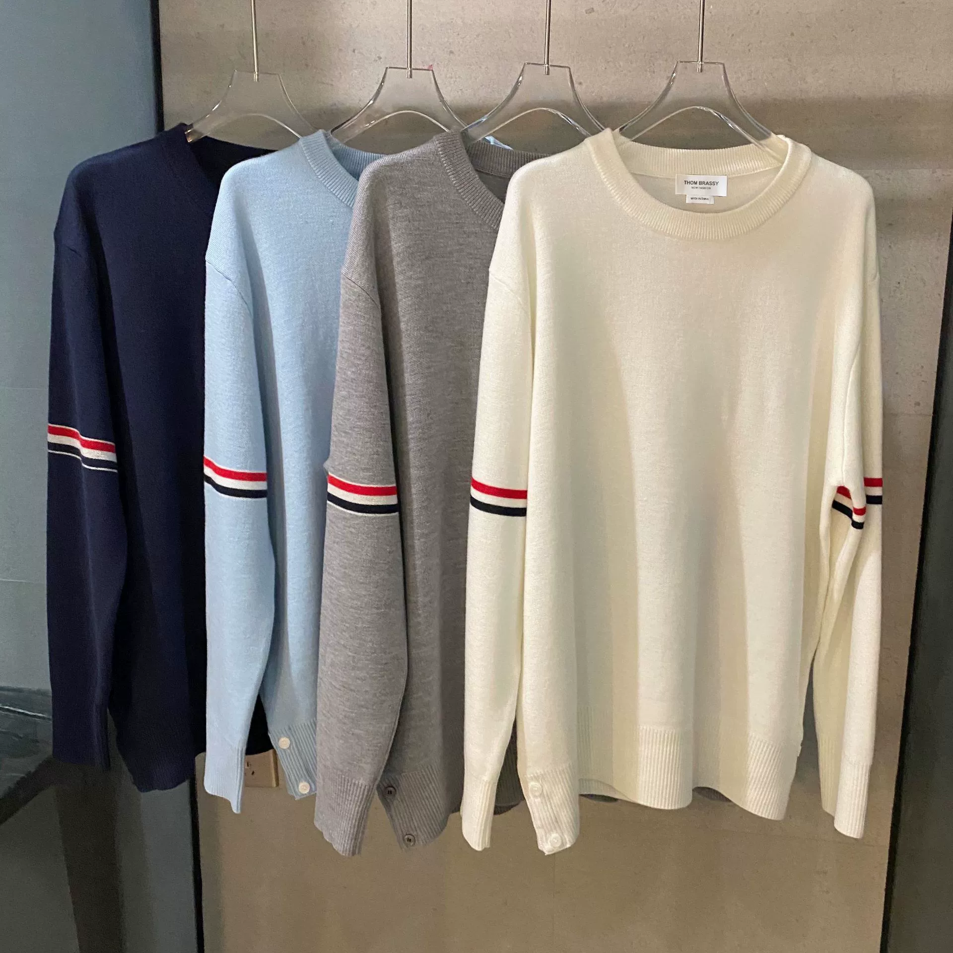 8999tb рукава планка свитер Академия ветра шерстяная смесь трикотажная куртка корейская версия свободная полоска для мужчин и женщин