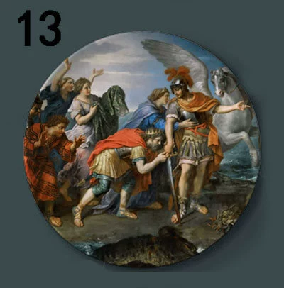 Декоративная тарель с масляной росписью Louvre, европейская настенная керамическая панель, декоративная тарелка для гостиной, для винного шкафа или ТВ-тумбы