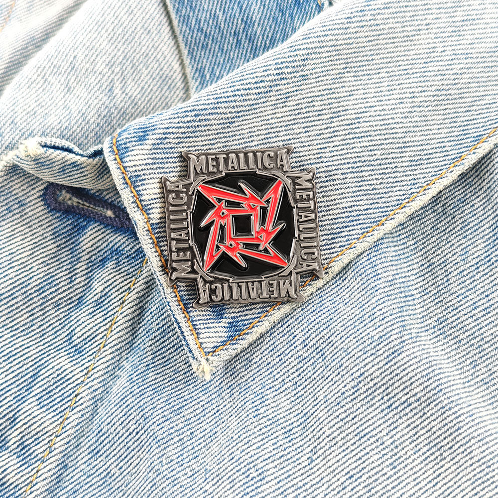 European and American Metallica metal band enamel pin, American thrash metal rock merchandise enamel badge