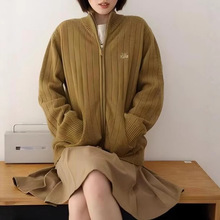叙旧oldtimes 撞色刺绣 100羊毛毛衣开衫 安妮罗曼史 女秋季新款