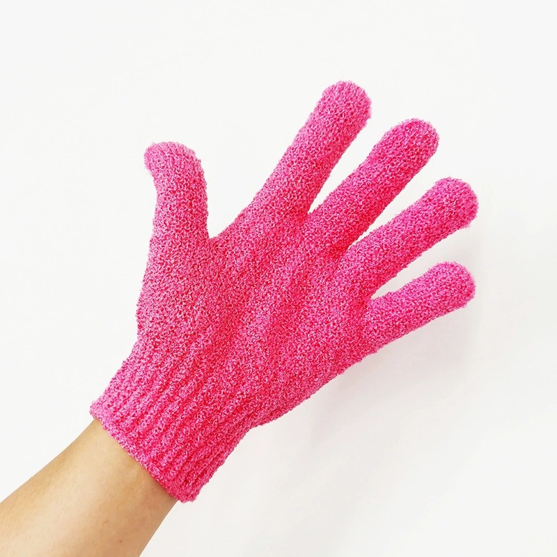 Guantes de baño de toallas, toallas de baño de cinco dedos, guantes de masaje de doble cara, toallas de baño, bollas de baño, puesta en puesta de suministro