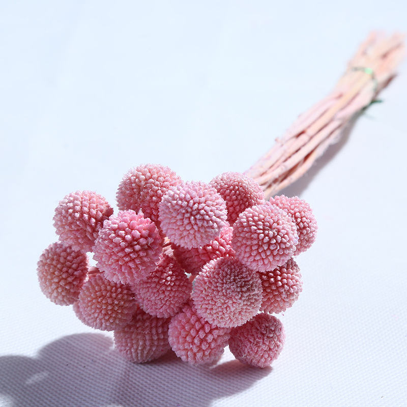 Flores secas de bola dorada de flor eterna de Yunnan, 20 piezas/paquete, ramo hecho a mano para el Día de San Valentín, regalo, materiales para bricolaje, venta al por mayor de fábrica.