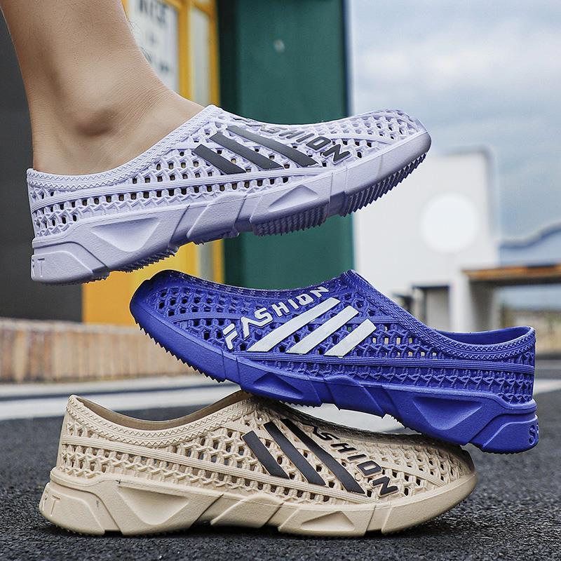 Hole shoes new men's summer breathable non-slip deodorant soft bottom thick bottom wear-resistant outer wear closed toe beach plastic sandals