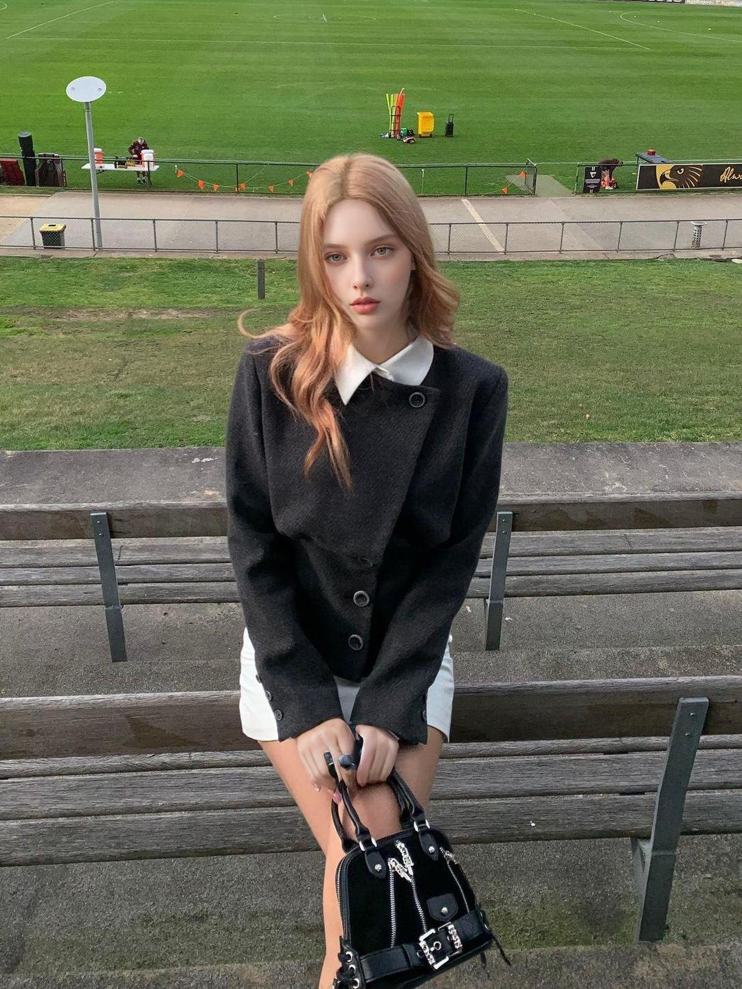 French-style Chic And Elegant Faux Two-piece Lapel Wool Coat