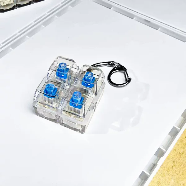 Cross-Border High-Transparency Stress-Relief Mechanical Keyboard Buttons, Finger Stress-Relief Toys, Boredom-Relief Stress-Relief Buttons, Venting Keychains Wholesale