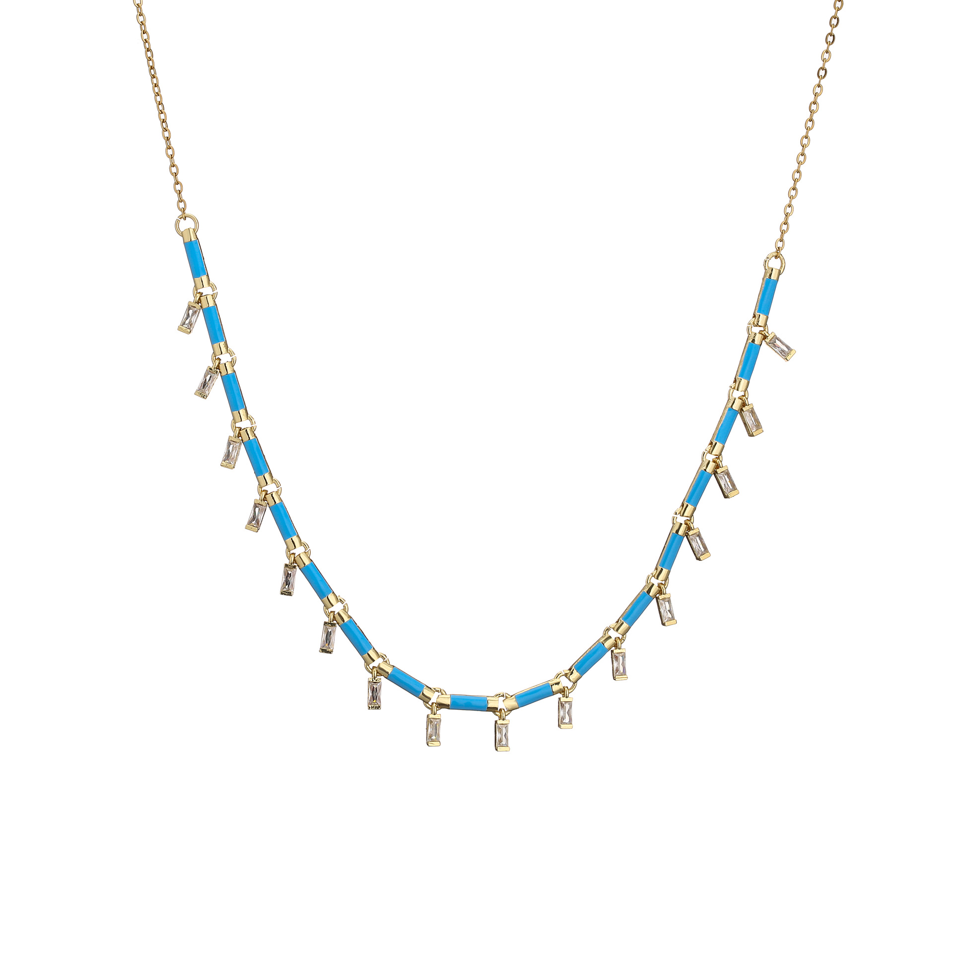 Fashion Square Copper Plating Inlay Zircon Pendant Necklace 1 Piece