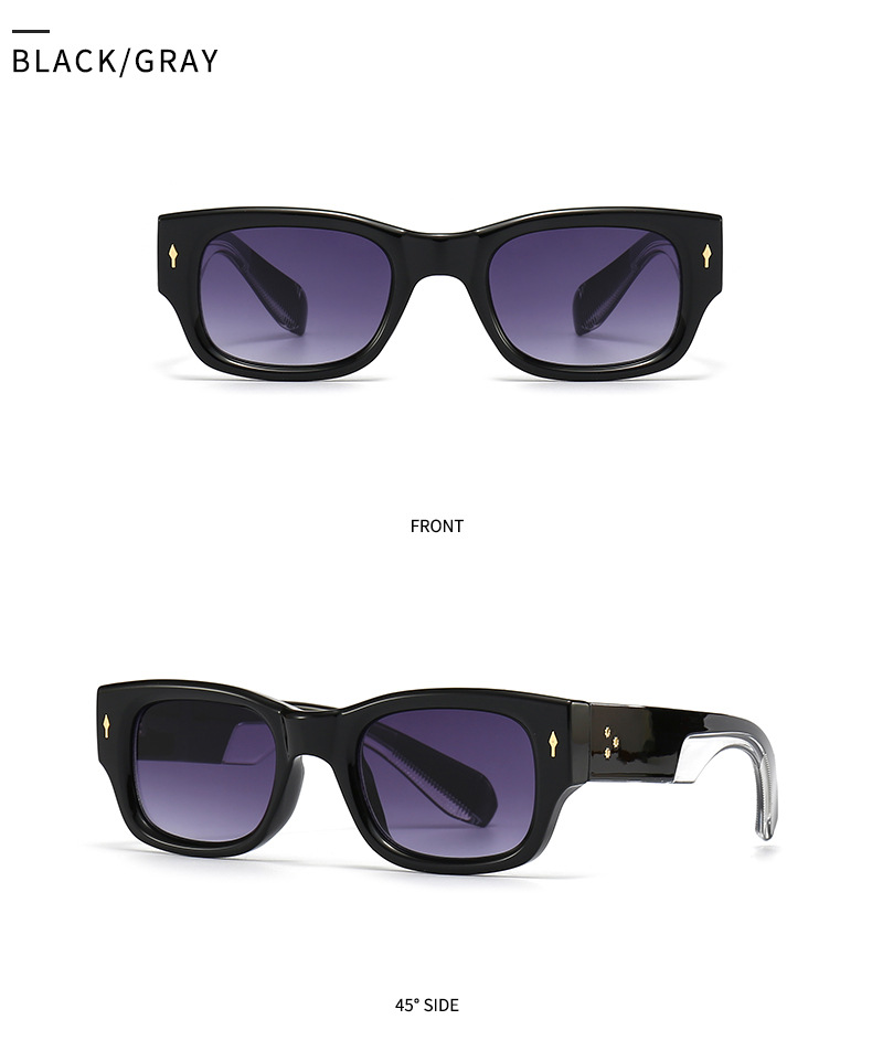 50g Weight Full Frame Glasses Structure Sunglasses Classification PC, UV400 Protection Lens Material Square Glasses Style Casual, Outdoor, Daily Occasion Geometric Pattern Unisex Gender Vintage Style, Classic Style Style Vintage Style Classic Style Geometric PC UV400 Protection Square Full Frame Women's Sunglasses 14