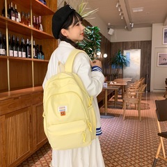 雙肩包批發軟糯奶黃學生書包初高中生大容量韓版潮流時尚背包雙肩