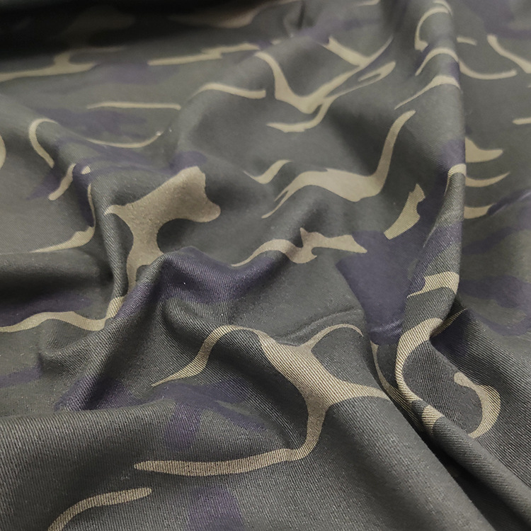 Al por mayor bajo precio twill tejido algodón spandex mezcla de tela impresa de camuflaje