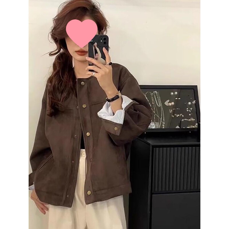 2025秋冬季新款韩版麂皮绒外套女休闲宽松棒球服夹克时尚百搭上衣|undefined