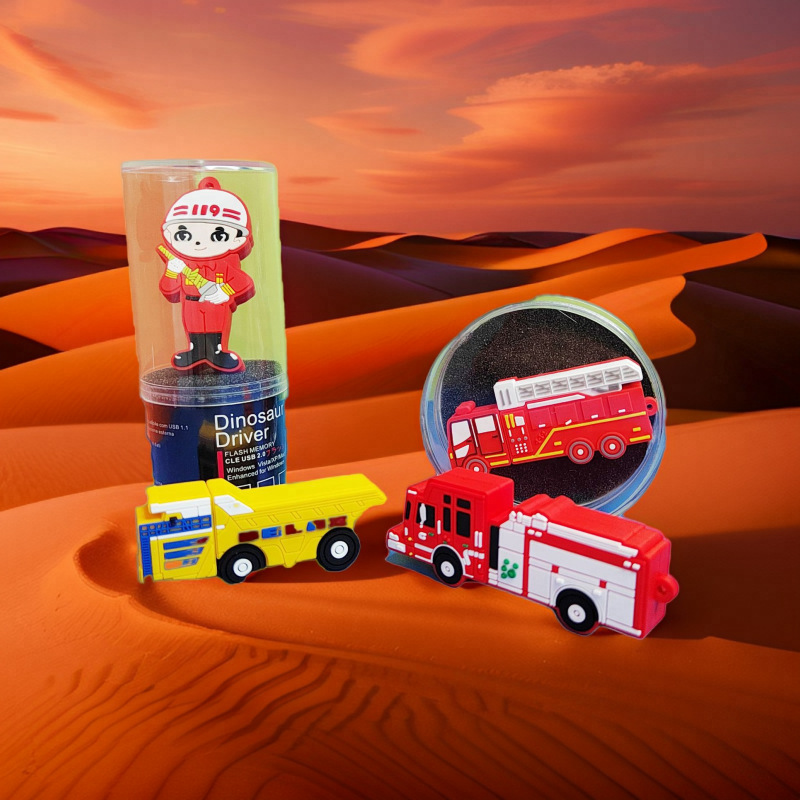 Memoria Flash USB con Diseño de Bomberos de PVC, Portátil, para Almacenamiento de Datos y Regalos