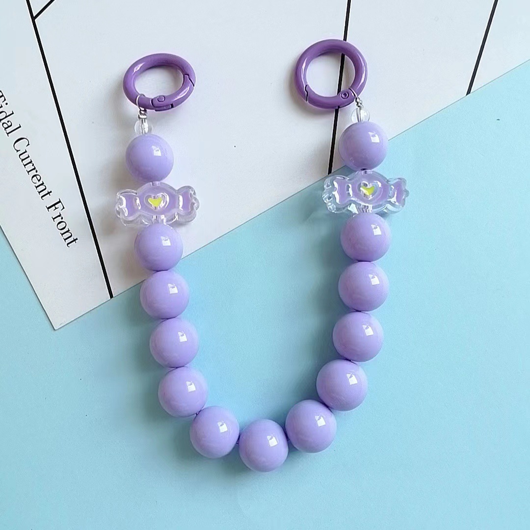 Japón y Corea del Sur color ins hecho a mano con cuentas flor llavero cordón de muñeca macaron color pétalo cordón de teléfono móvil en stock