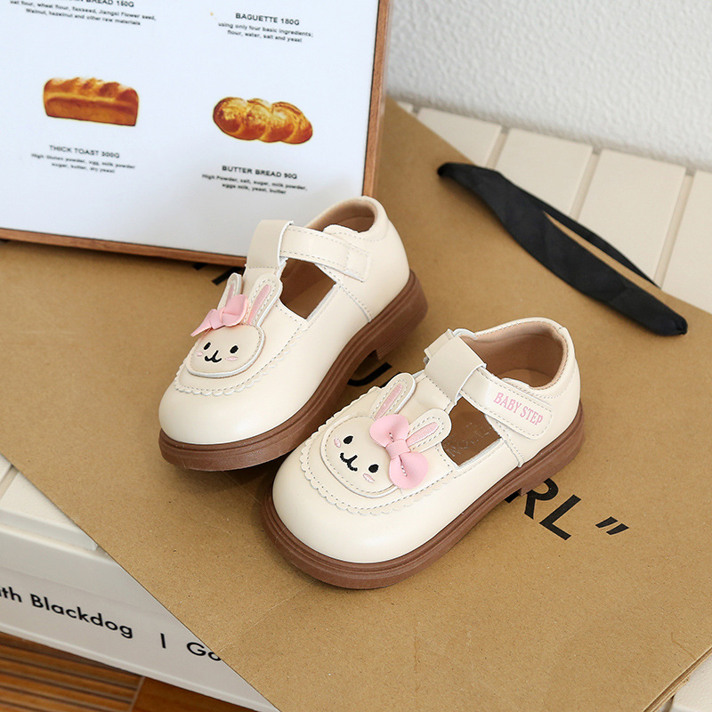 Niñas bonitas zapatos de conejo 2026 verano nuevo bebé Mary Jane Leaf zapatos suaves zapatos antideslizantes