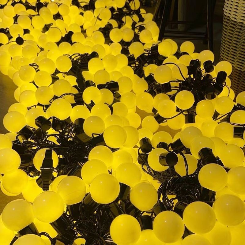 Wasserdichte LED-Lichterkette für den Außenbereich – Dimmbare Kugellampen, Schutzart IP55, Längen 10 m/20 m/50 m/100 m, ideal für Camping, Hochzeiten und Garten_voghion.com