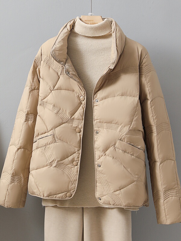 Big Sale Export Brand Cut Label Xiangyun down Jacket Women's Stand Collar Light White Duck down Fashion Autumn and Winter Lightweight Short Jacket