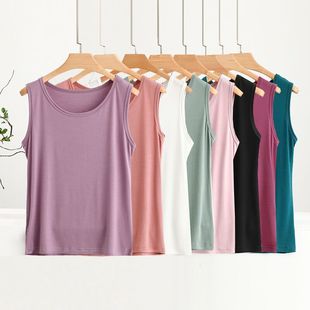 Summer Modal Bit Cotton Wide Shoulder Vest Women's plus size Loose Meat Covering Outer Wear Bottoming Sweatshirt Live Wholesale