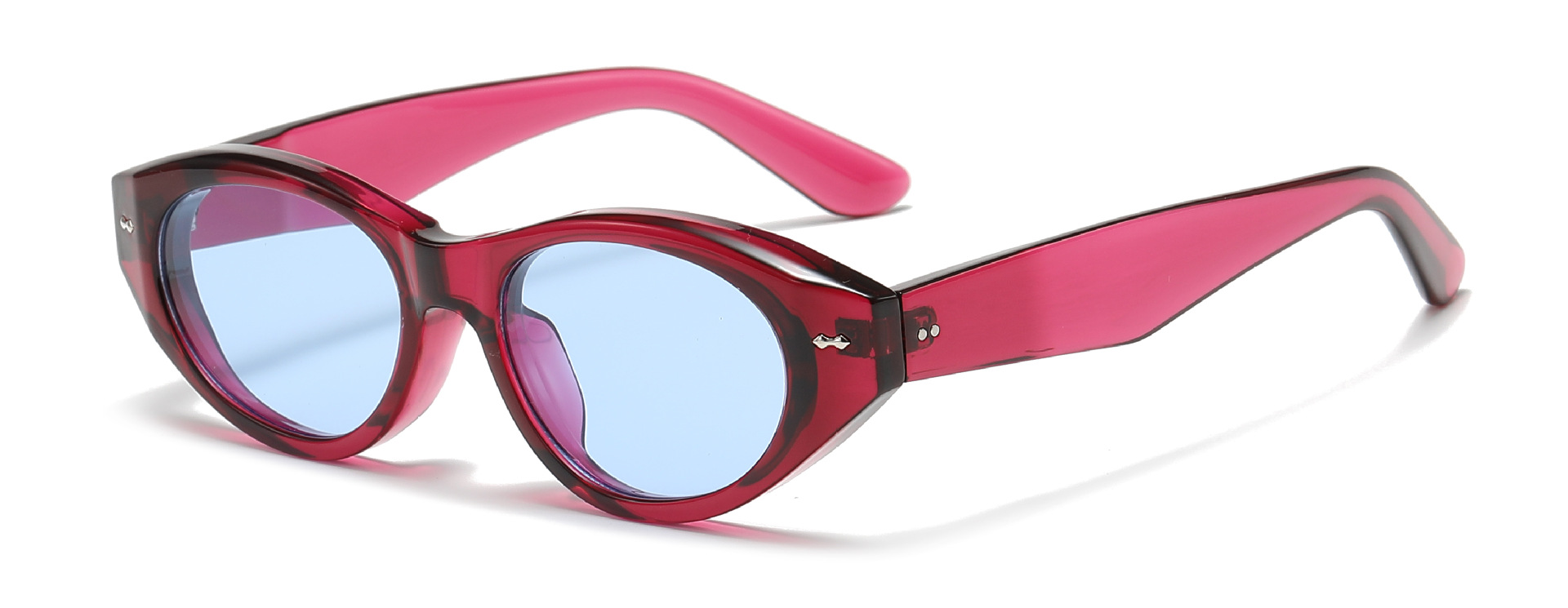 반투명 빨간색 프레임 파란색 필름