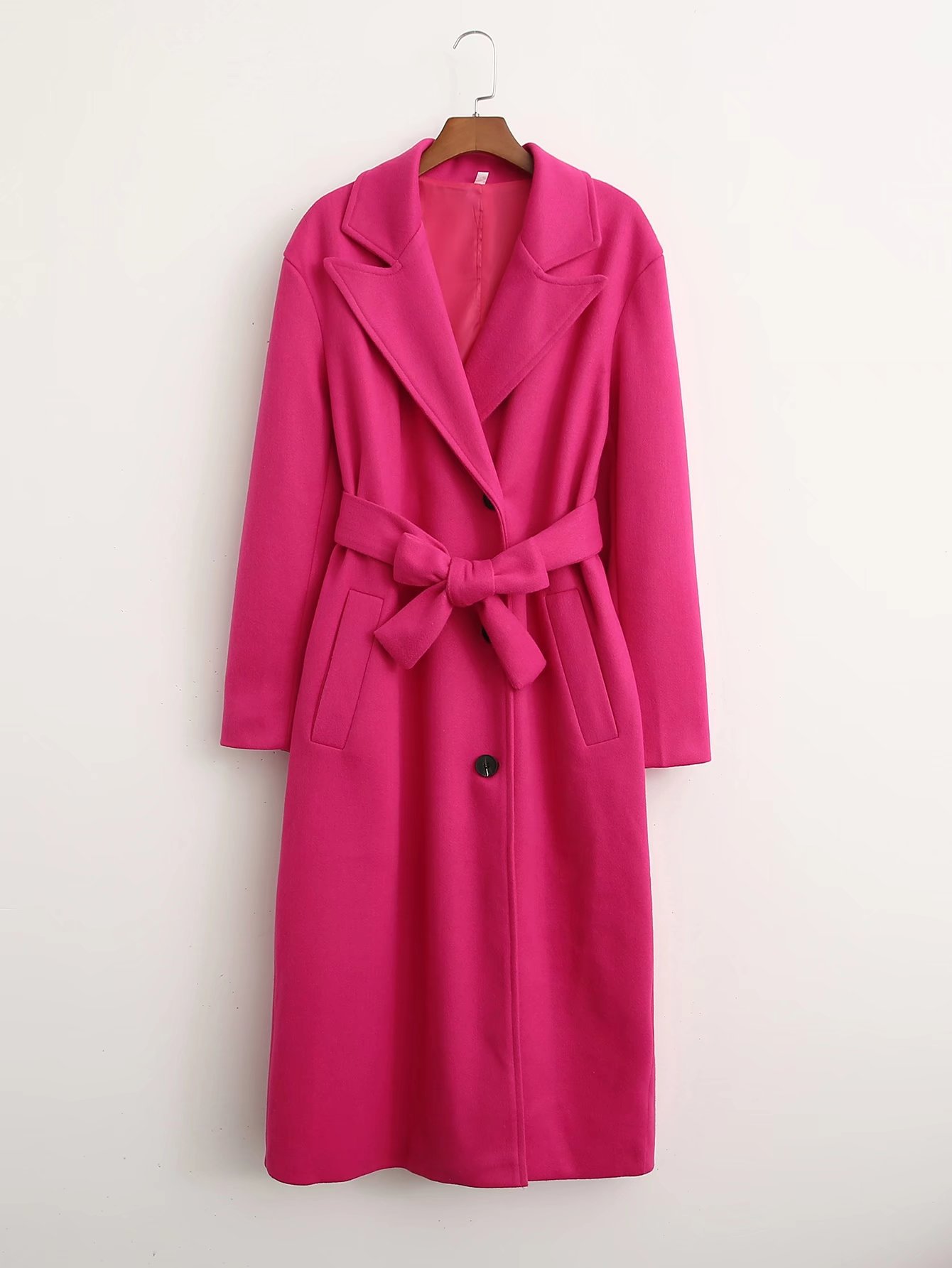 mid-length suit collar over the knee with belt  overcoat nihaostyles wholesale clothing NSAM83441