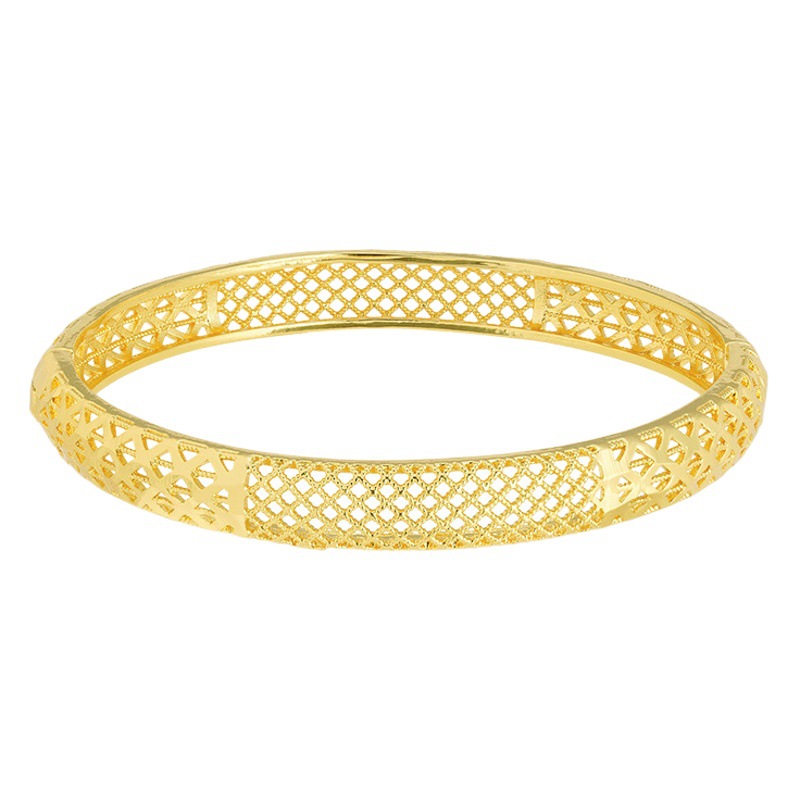 Pulsera de hebilla cloisonne de oro pulsera de malla hueca entrelazada estilo nacional de las mujeres elegante de imitación de todo fósforo Fuente de la fábrica de oro