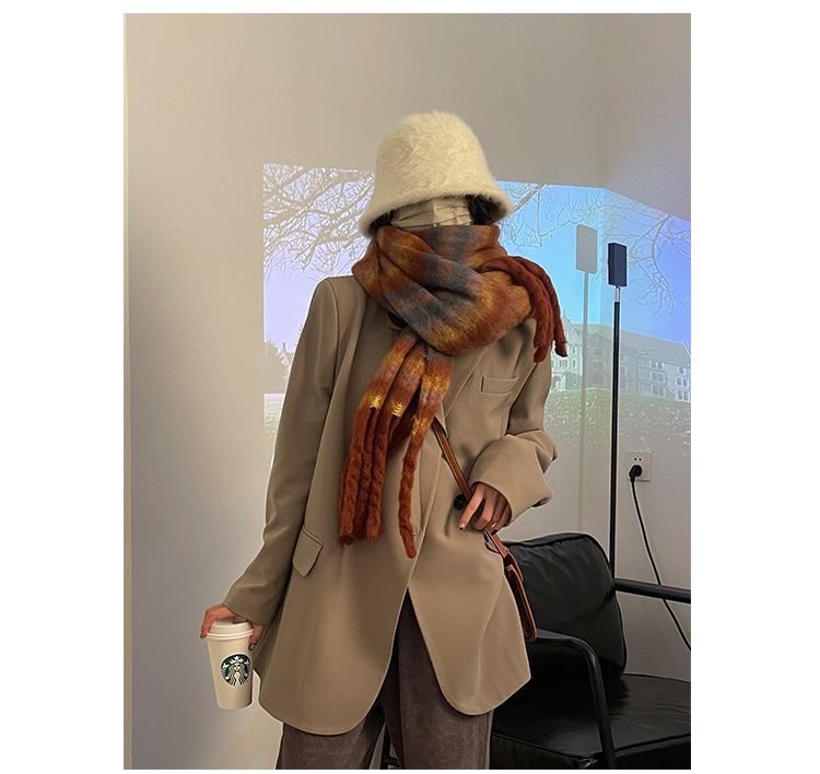 Instagram Coole Atmosphäre ~ Gebürstete Farben für Herbst und Winter Schal Modeartikel Wärme Geschenk Dicke Quasten_voghion.com