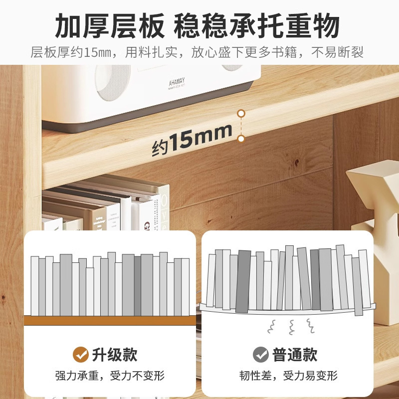 实木书架一体靠墙落地书柜多层置物柜家用儿童学生客厅简易收纳柜|undefined