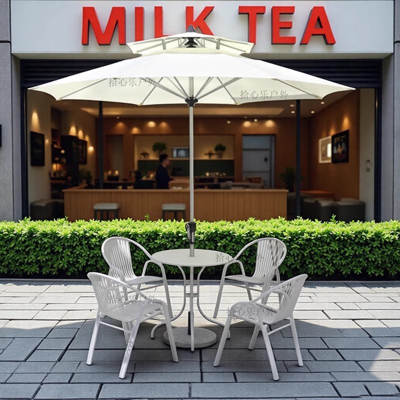 スポット屋外パラソルテーブルと椅子の組み合わせ中庭カフェ中柱傘イベント屋台商業レジャー日よけ|undefined