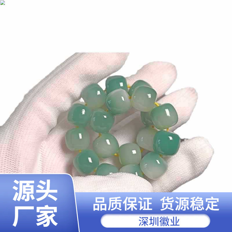 女性用の自然なグラデーションの指巻き柔らかい白翡翠菩提根ブレスレット、菩提樹ビーズ、手持ちの緑の陰皮メンズブレスレット|undefined